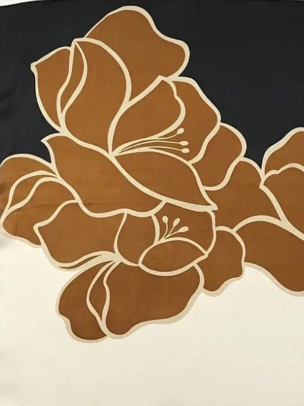 Black & Brown Floral Scarf